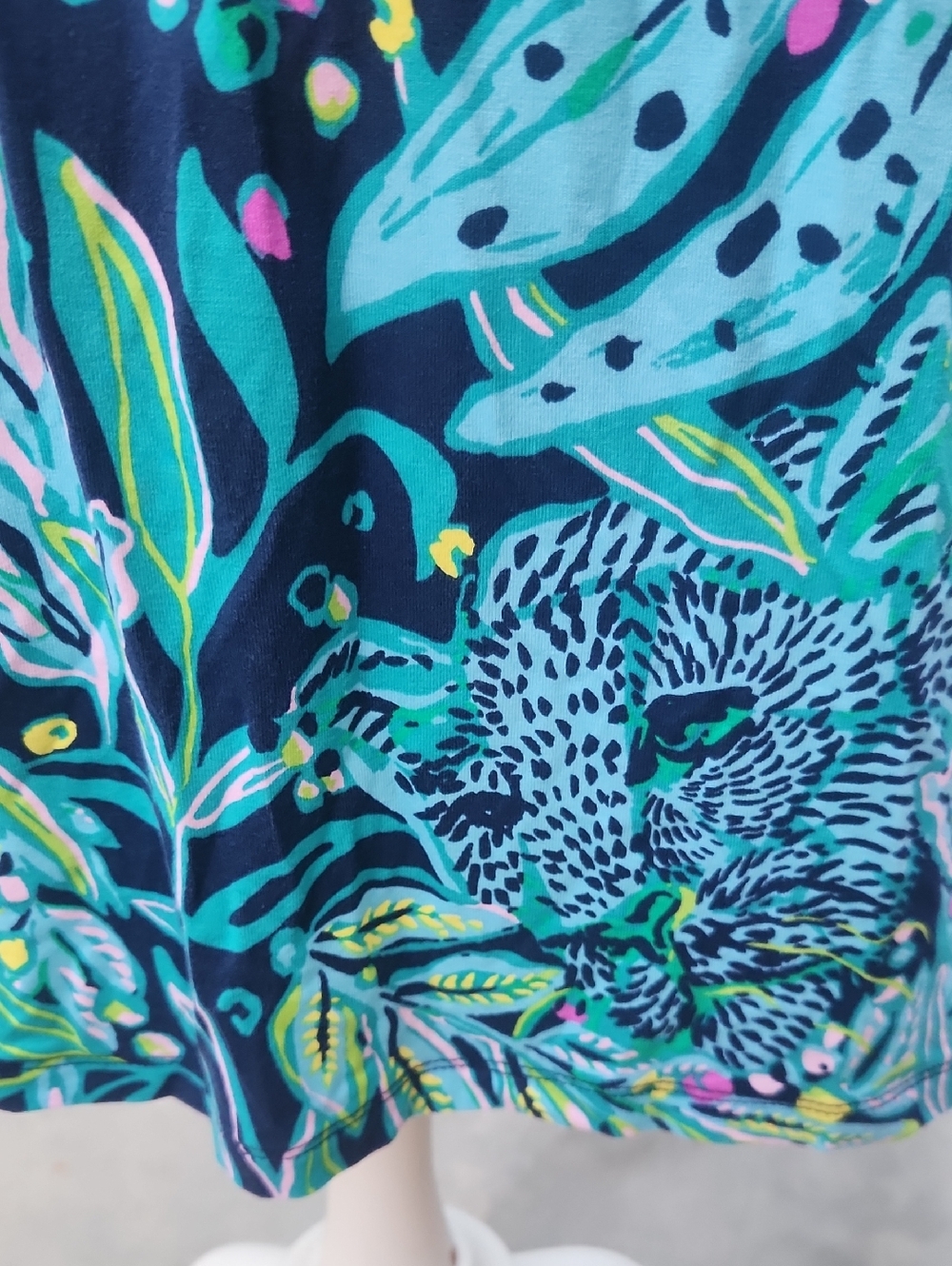 Lilly Pulitzer Tally Smocked Dress Catty Purrsonality Blue Long Sleeve Medium - Picture 5 of 11